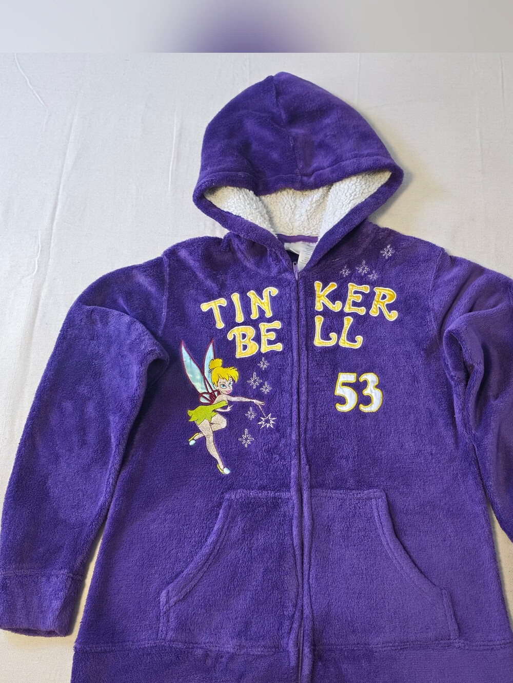 Disney Tinkerbell Zip-up Hoodie Purple Women's Size S